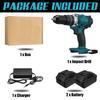 4000 Rpm Blue Brushless Electric Hammer Drill Electric Screwdriver 13mm 520N.m 20+3 Torque Cordless Impact Drill for -18V Battery 3-in-1