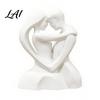 White Matte Ornaments 3D Printed Hugging Couple Heart-Shaped Sculpture Romantic Embrace Figurine with Finish Nordic Style Decoration Minimalist