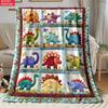 2D Flat 1pc Dinosaur Design Printed Blanket Lightweight Flannel Suitable for Camping, Picnic, Hiking, Tourism, Airplane, Bedroom