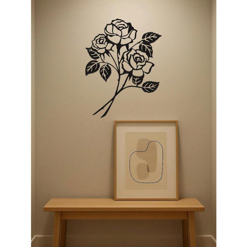 Romantic Rose Metal Wall Decor - Elegant Iron Art Craft for Valentine's Day Gift Home Ornament