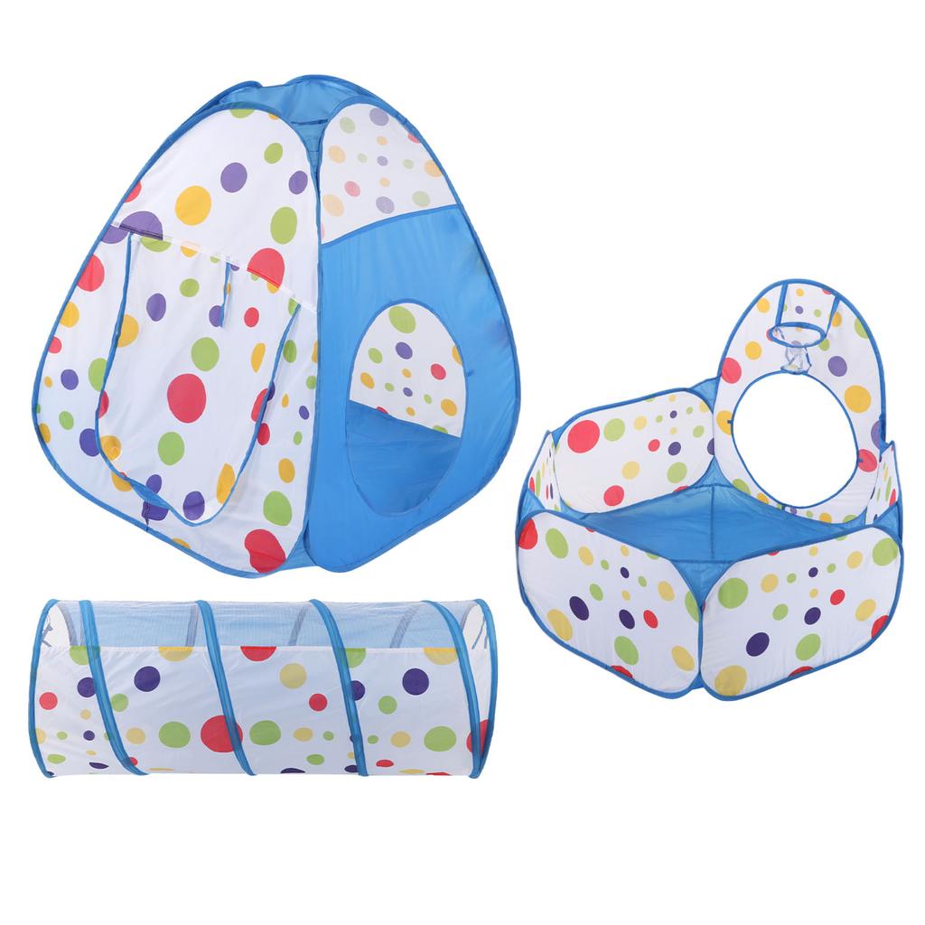 Kids Play Tents Pop Up Toddlers Playhouses with Crawl Tunnels Basketball Hoops for Indoor Outdoor Use