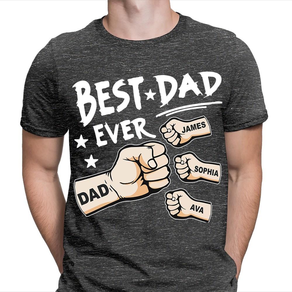 Best Dad Ever Personalised Fathers Day T Shirt Birthday Novelty Gift FD 2T1A1
