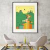 Minimalist Abstract Painting Poster Sunset Illustration Science Fiction Canvas Printing Home Room Wall Decor Frameless Painting