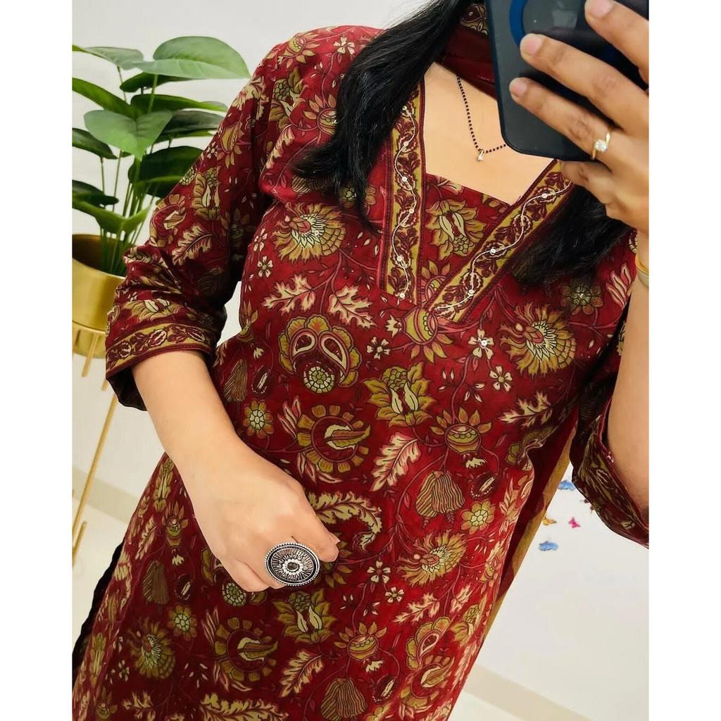 Women Party Wear Top Tunic Kurti Pant Dupatta Set Indian Bollywood Salwar Suit SC-2162