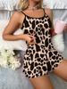 Beauty Summer Two-piece Set Large Size Printed Casual Sexy Suspender Shorts Set