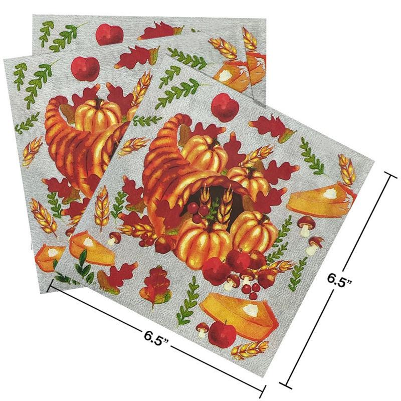 20pcs Funny Pumpkin Disposable Paper Napkins Home Table Dinner Tableware Party Decoration