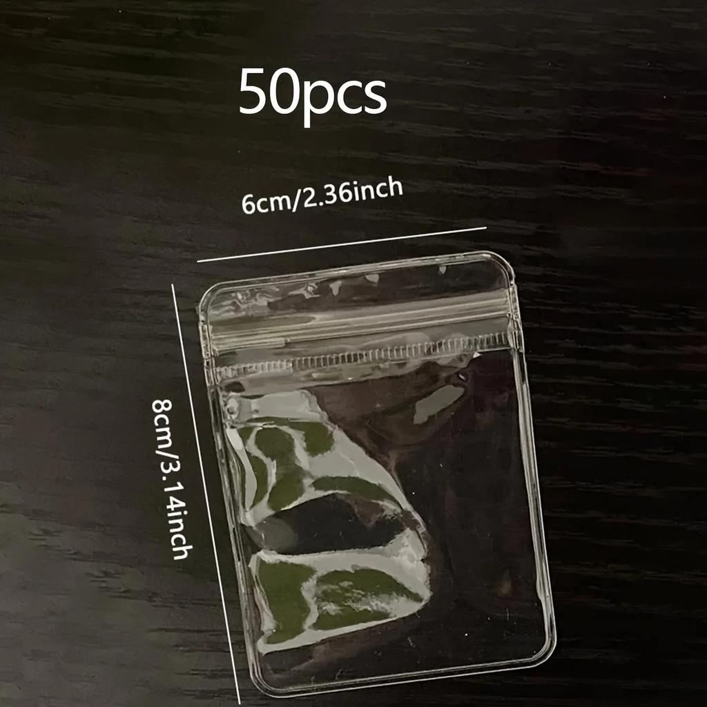 50pcs, Anti-oxidation Jewelry Bags, Clear Jewelry Zipper Bags, Small Jewelry Organizer, Ring Earring Storage Bags,