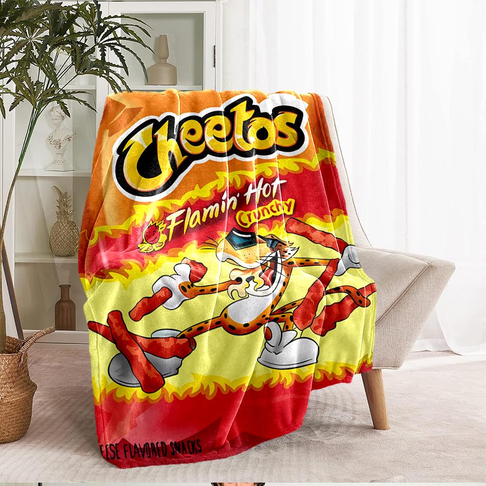 Cheetos Theme Printed Blanket - Perfect for Couch, Bed, Travel & Outdoor Use | Machine Washable, Cozy & Durable.