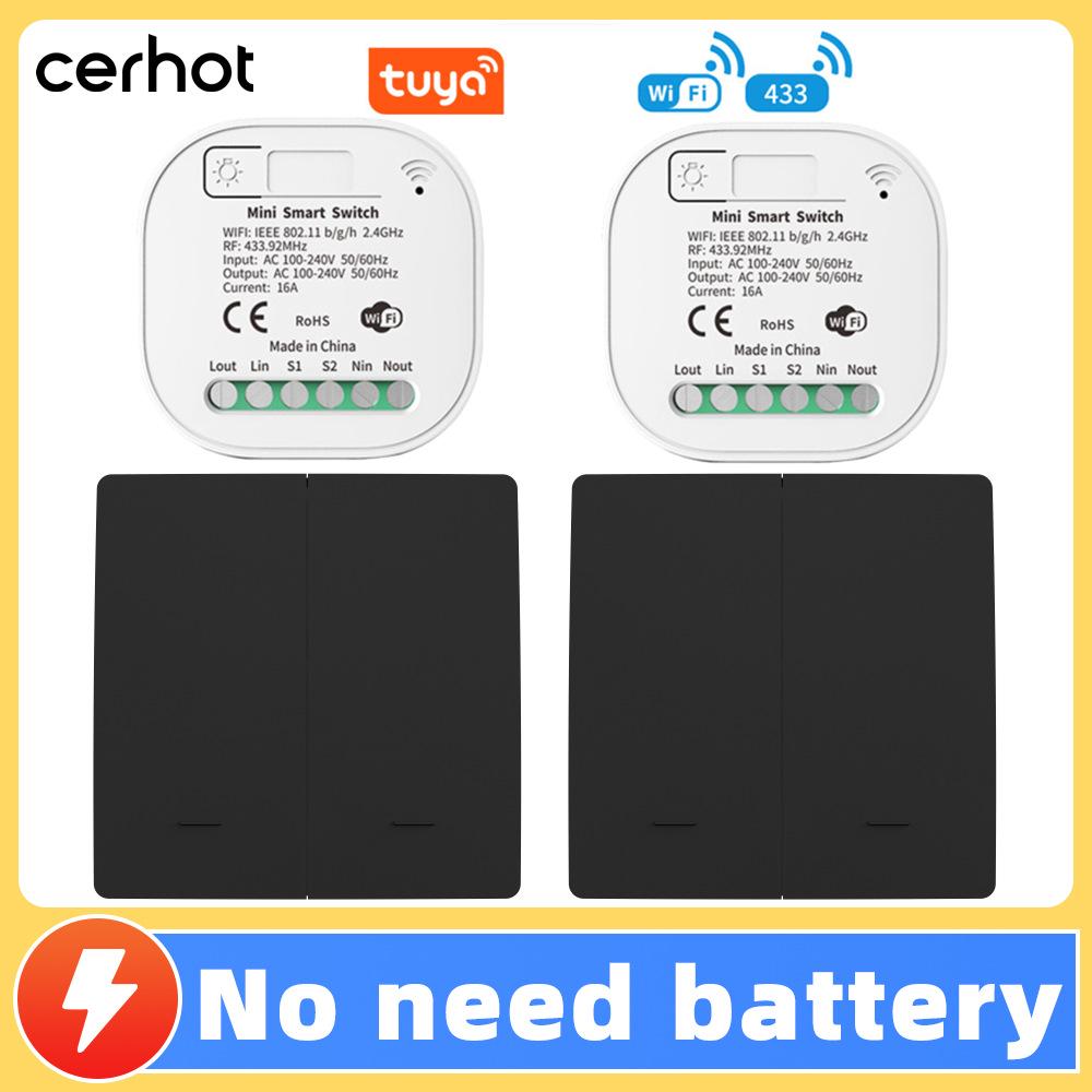 Tuya Graffiti ZigBee Smart WiFi Selbstversorgender Kabelloser Lichtschalter