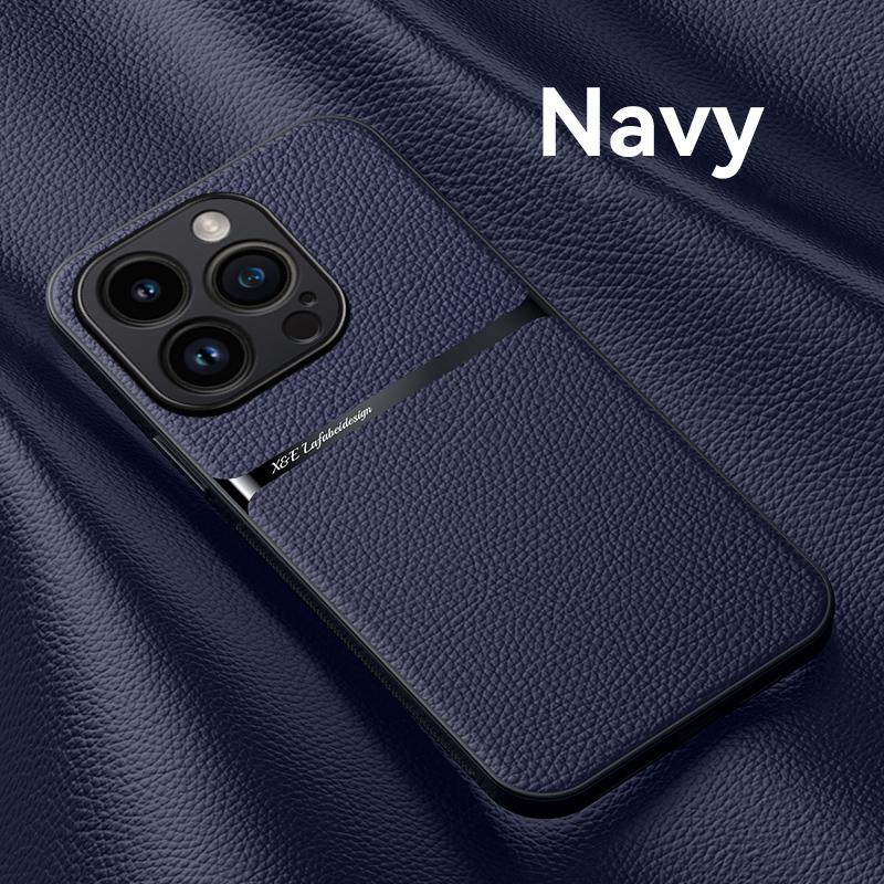 Luxury Magnetic Leather Solid Color Phone Case For iPhone 15 Pro Max Shockproof Back Cover For iPhone 14 13 12 11 Pro Max Plus