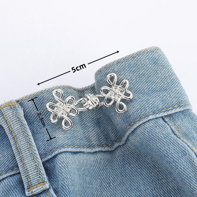 Pentagram Adjustable Waist Button for Pants Detachable Button Perfect Fit Jeans Buckle Waist Tightener Clothing Accessories