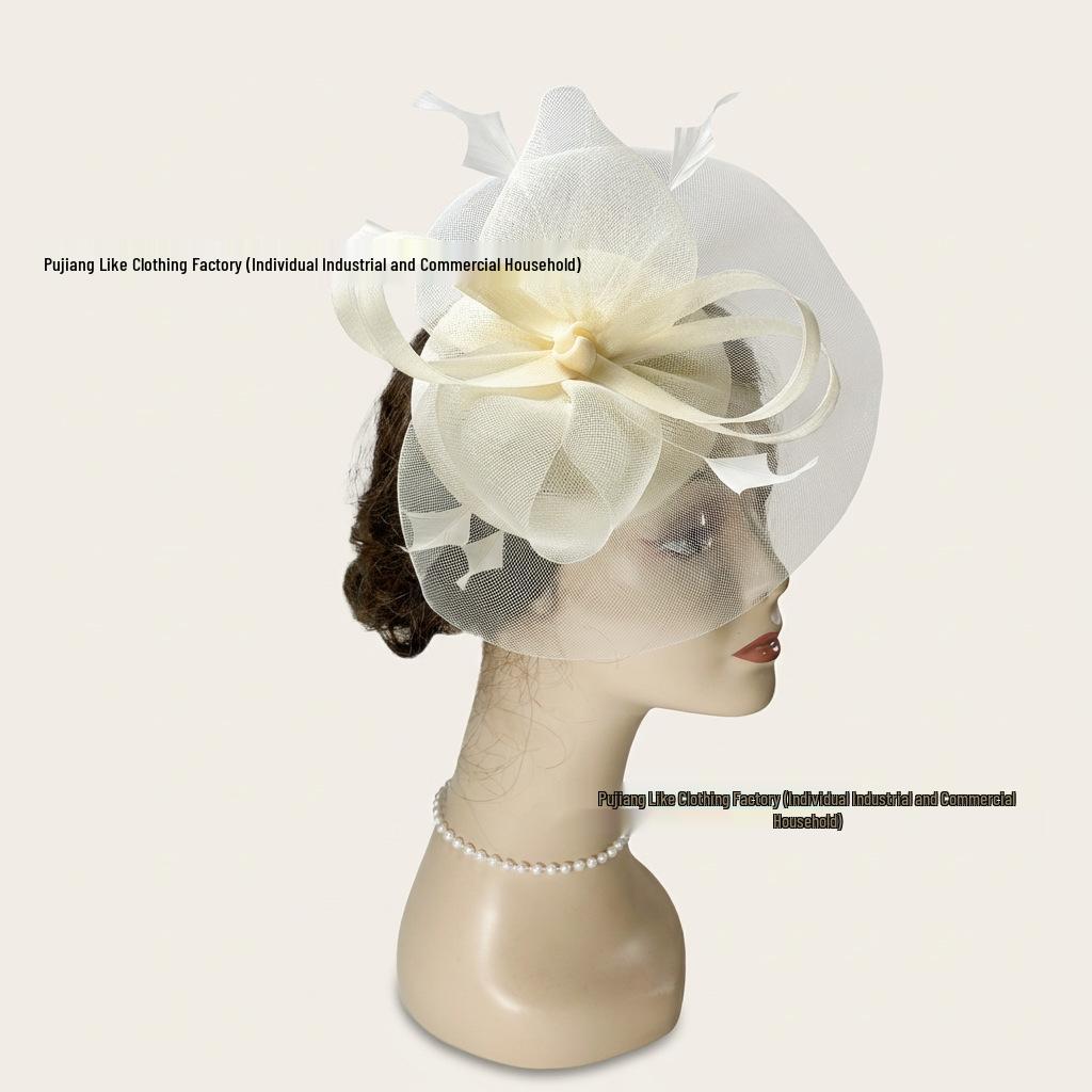 Elegant Feather Bridal Fascinator for Tea Party or Derby