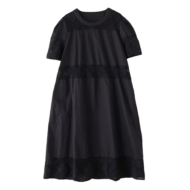 

XITAO Hollow Out Patchwork Dress ZMY1155 One Size чёрный