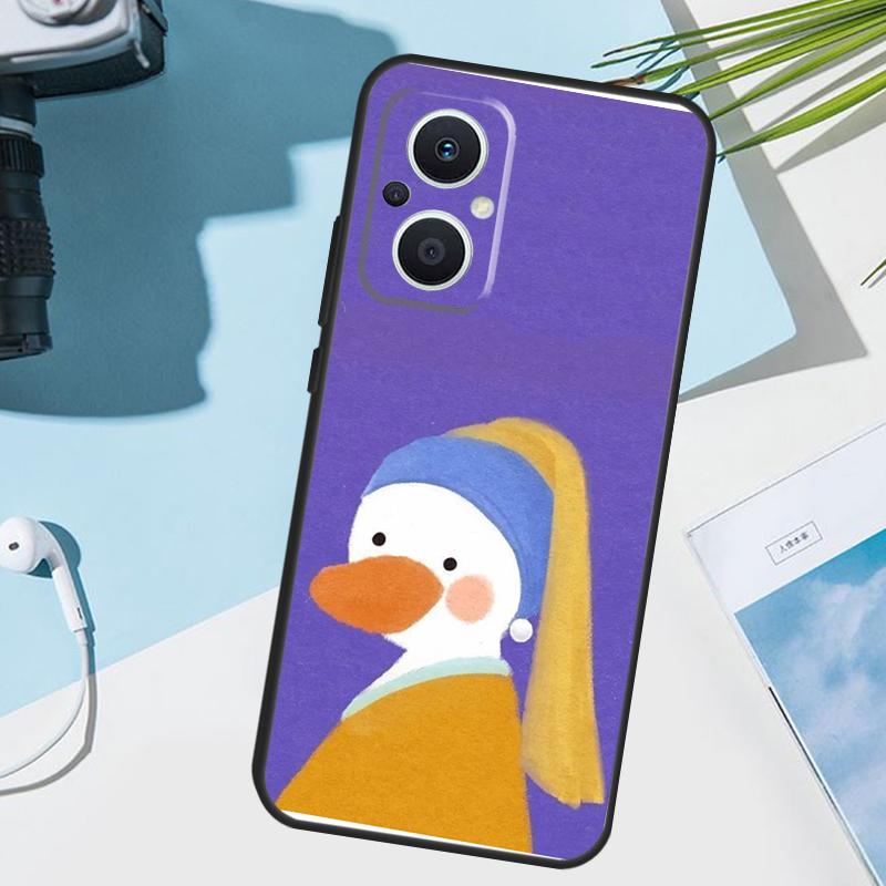Cartoon Cute Animal Duck Case For OPPO Reno 13 13F 12 11 F 8T 7 8 10 Pro OPPO Find X8 X6 X3 Pro X5 Lite Cover Funda