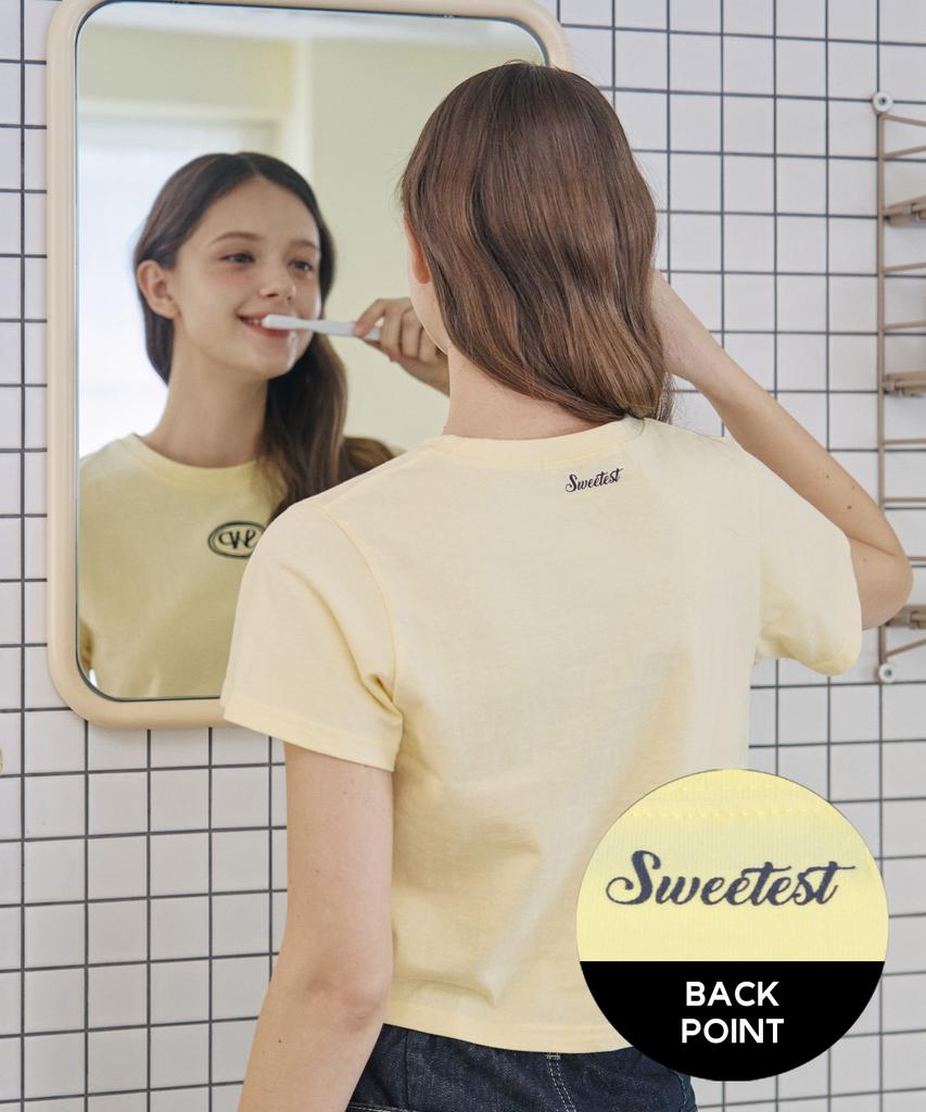 SWEET SOUP Emblem Crop T-Shirt_Yellow(Wb4Stf7)