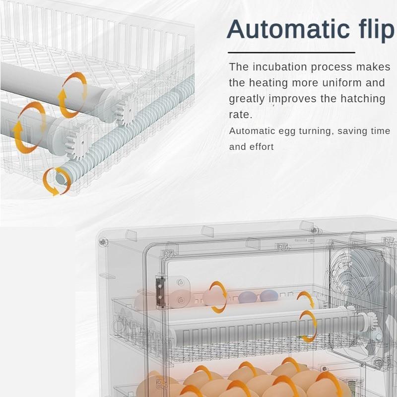 50W Household Fully Automatic Incubator Intelligent Continuous Constant Temperature Incubator Small Digital Display Screen Egg Hatcher