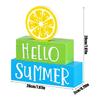 Hello Sign Lemon Sign Rustic Colorful Tiered Tray Board Freestanding Holiday Ornament For Home Tabletop Centerpiece Mantel Desk
