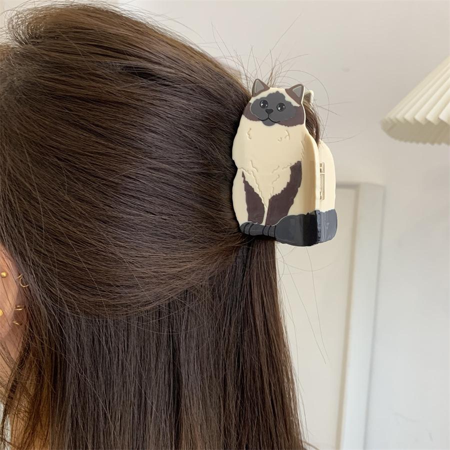 Cute Acetic Acid Cat Hair Claw For Women Cartoon Korean Style Kitten Claw Clip Hair Accessories Headdress Animal Shark Clip