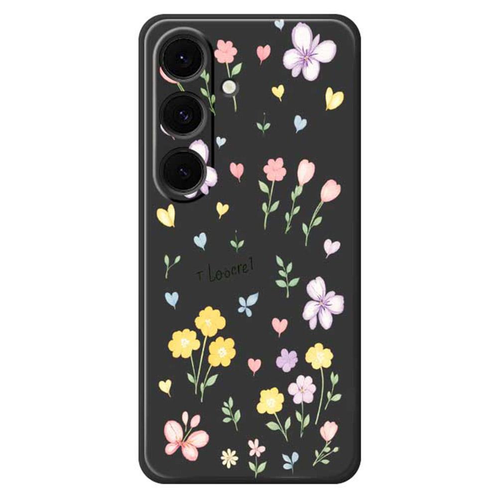 For Samsung Galaxy S25+ Case Small Flowers Pattern Printing Straight Edge TPU Phone Back Cover