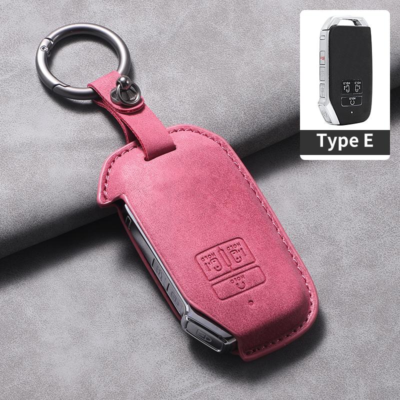 7 Bottons Leather Car Key Case Fob Cover For Kia Carnival K7 2021 2022 Car Remote Key Case Cover Shell Fob Keychian Accessories