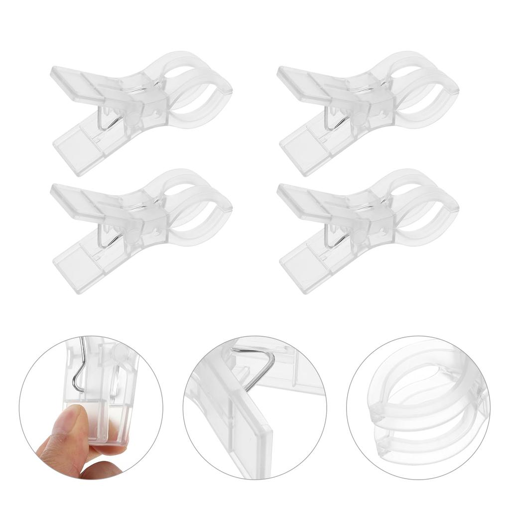 OUNONA for Set of Laundry Rust Laundry Pole Transparent Clips Clothespins, Strong, Pole, Transparent, Large, Plastic, 8, Non-Slip, Clips, Clothesline,
