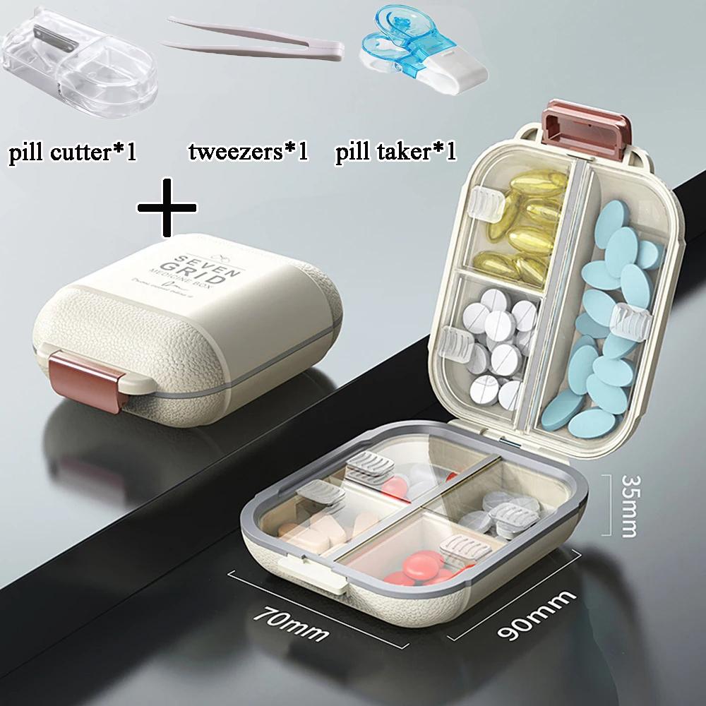 7 Grids Weekly Portable Travel Pill Box Sealable Moisture-Proof Pills Container Storage Tablets Vitamin Medicine Organizer