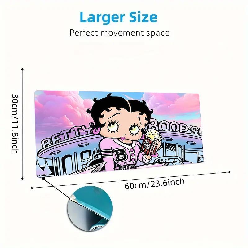 Betty Boop2 Print Cushion Non-slip Laptop Tablet Big Mousepad XXL Mat Mini PC Playmat With Lock edge