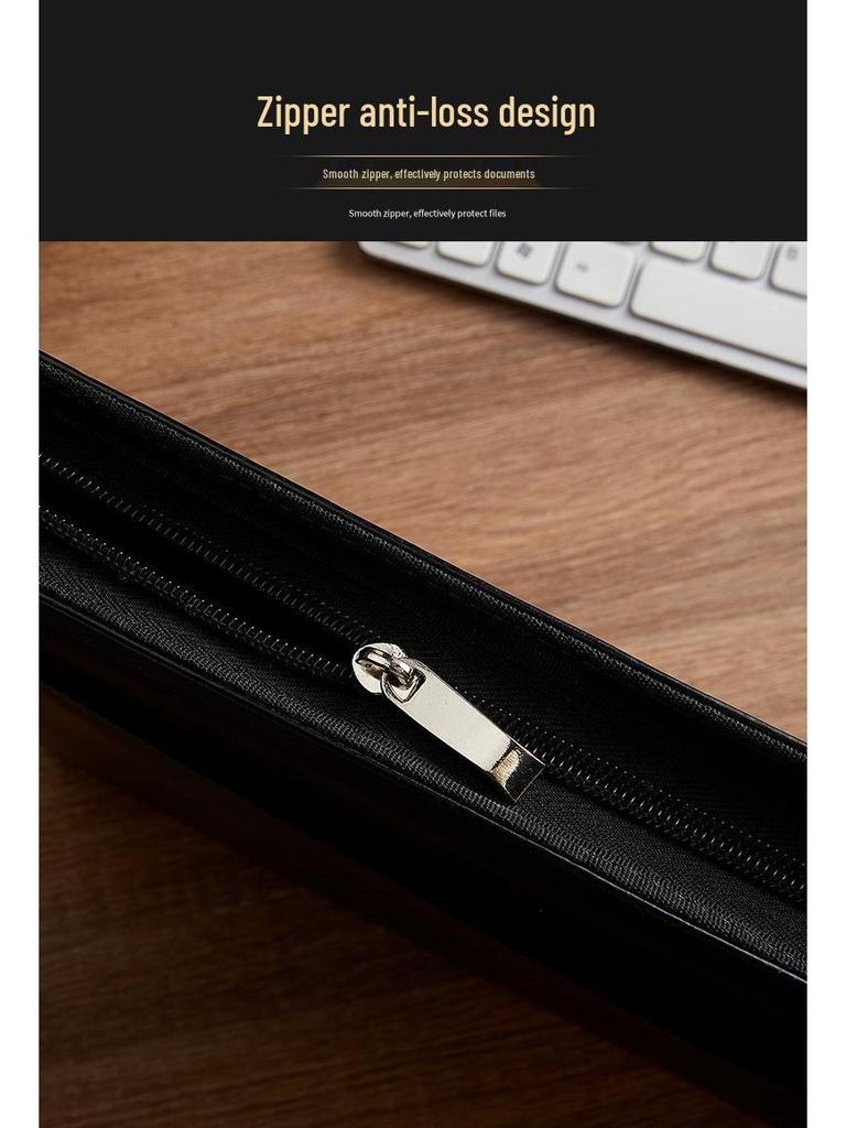 Customizable A4 Zipper Ring Binder Folder for Business and Office Use