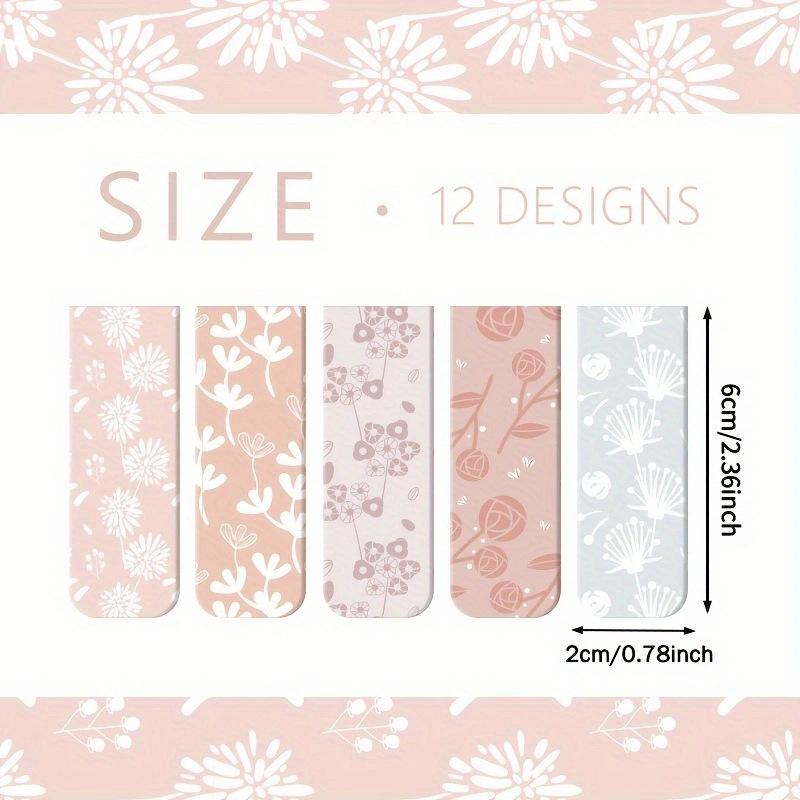12 Pcs Style Magnetic Bookmarks with Various Patterns Magnetic Reading Bookmarks  Page Clipping Marker