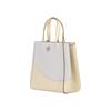 Tory Burch Mcgram Logo Color Block Lambskin Leather Shoulder Tote Bag Medium Women Handbags Gulf-Gray Multicolor 152222-029