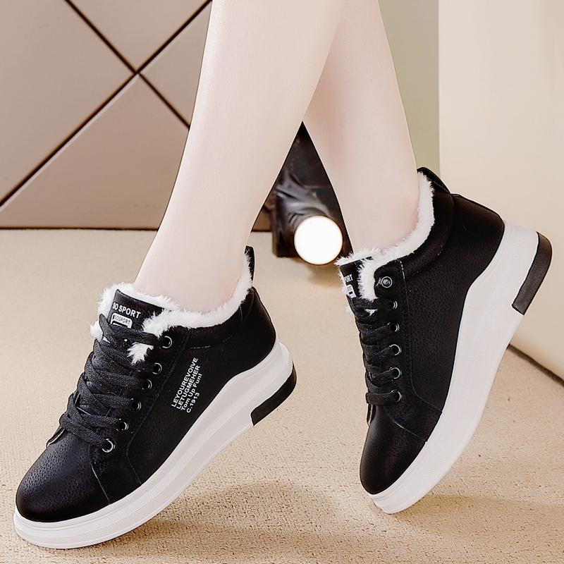 Мода 2024 Зимние ботинки Женские ботильоны Теплые ПУ Плюшевые Зимние ботинки Кроссовки — фото 4