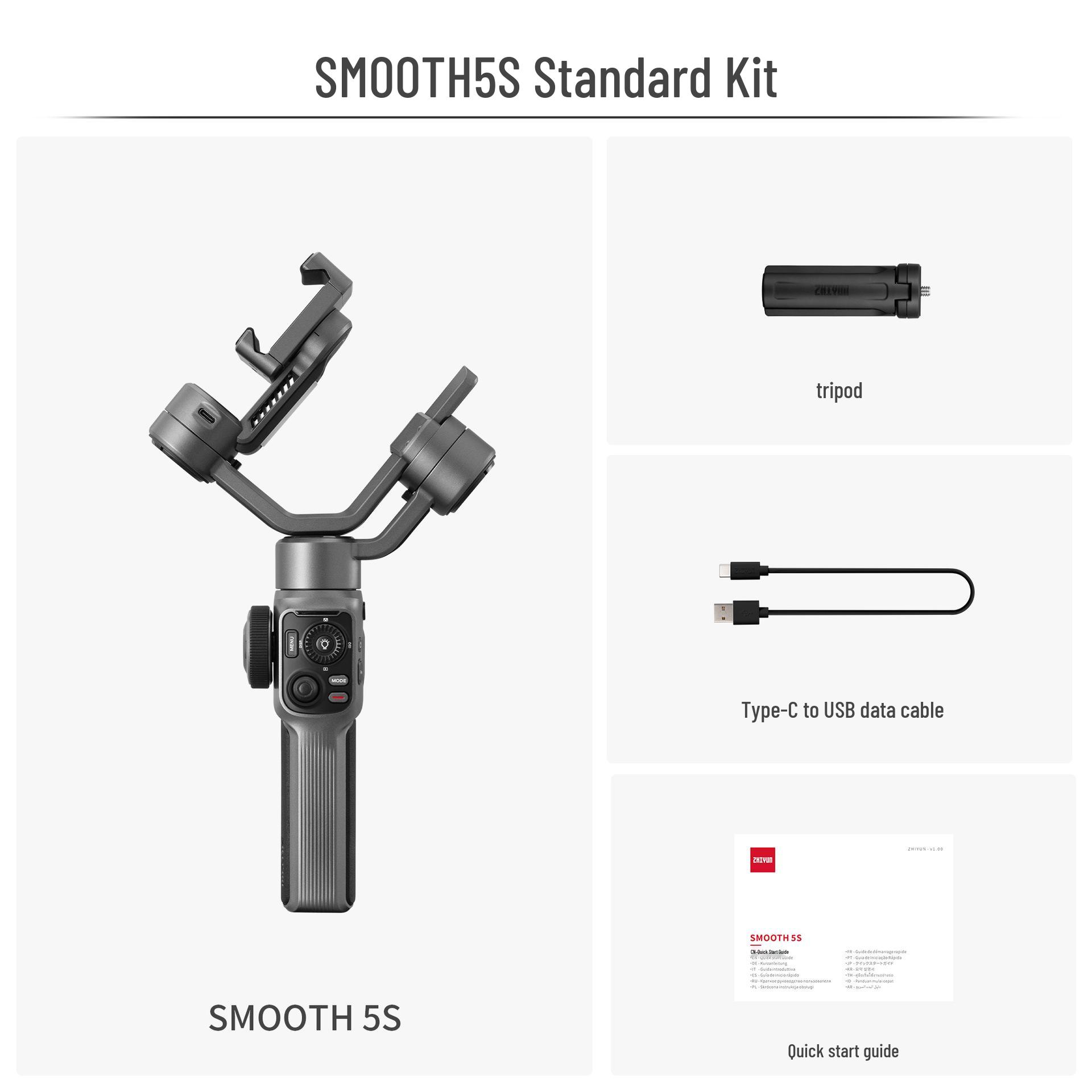 

Zhiyun SMOOTH 5S 3-Axis Handheld Gimbal for Mobile Phones - Anti-Shake Vlog Essential