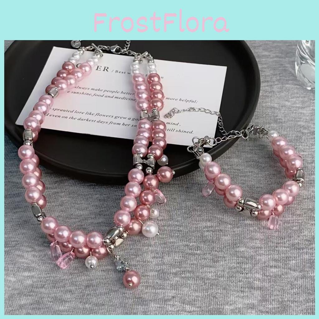 Pink Double Trendy Layer Bead Bracelet For Women Stylish Jewelry For Summer 2024