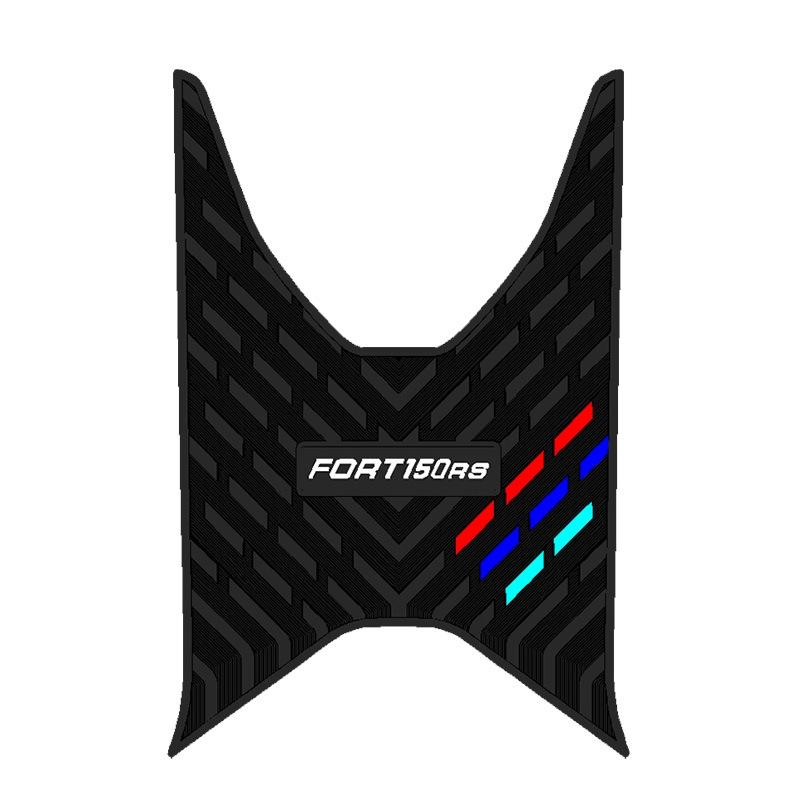 Waterproof Non-slip Rubber Foot Mats for QJ ACE150 Motorcycle - Three Stripe Design Foot Pedal Pads