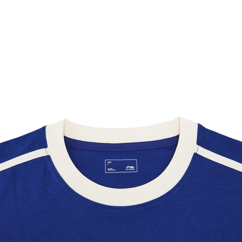 Li Ning Loose Fit Round Neck Letter Print Couple T-Shirt Unisex Tops ATSW263-6