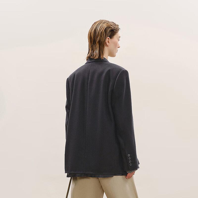 2026 Spring 100% Wool Loose Straight Long Blazer