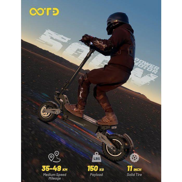 OOTD T10 - Foldable Electric Scooter - 48V 13.5Ah Battery - Max 50KM/H - 11‘’ Inches - 900W Motor - Range 60km