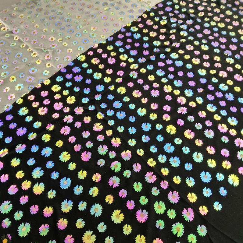 Iridescent Gradient Reflecterend Vierweg Stretch Stof in Zeven Kleuren
