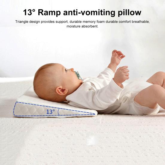 Infant Anti-vomiting Slope Pad Anti Reflux Colic Cushion Foam Pram Cot Bed 13