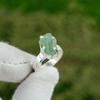 Natural Apatite Rough Gemstone 925 Silver Promise Ring Size 6.5 For Girls