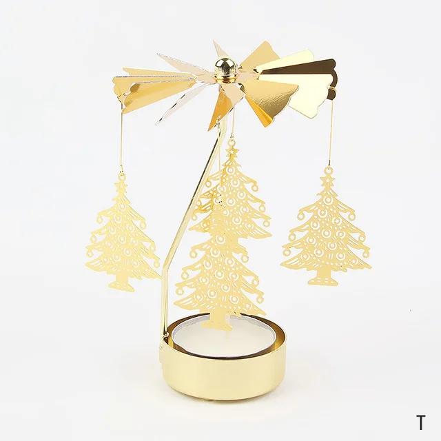Carousel Candle Holder Gold Metal Candlesticks Room Decor Cake Rotating Candle Stand Home Decoration For Valentine's Christmas