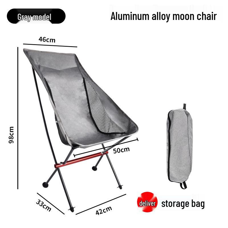 Portable Ultra-light Folding Aluminum Moon Chair for Camping, Beach, BBQ, and Fishing