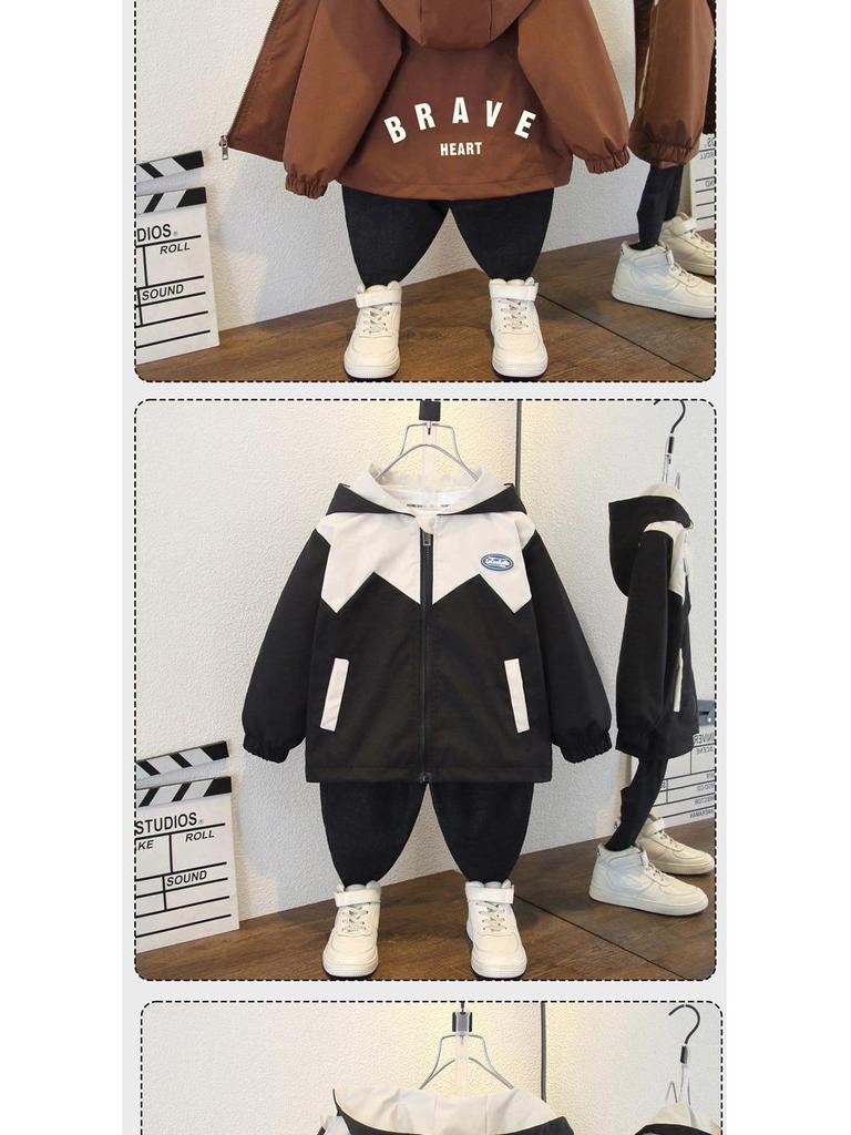 2025 Boys' Stylish Korean Trench Coat - Small & Medium Sizes, Spring Wear