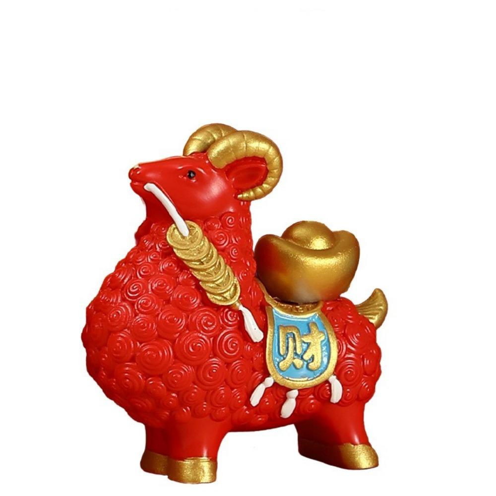 Miniature Feng Shui Goat Statue Creative Zodiac Sheep Figurine Sheep Phone Holder New Year Mascot