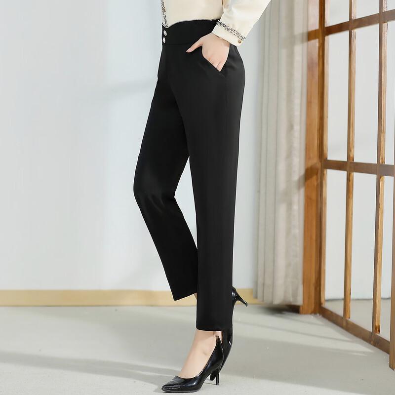 Paster Women's Elastic Waist Straight-Leg Cropped Pants