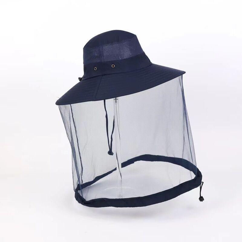 Wide Brim Fishing Hat Women Men UV Protection Breathable Quick Dry Mesh Top Sun Anti-Insect Outdoor Cap
