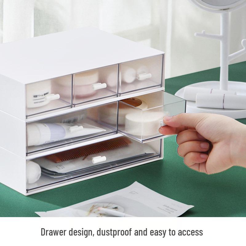 Multi-layer Transparent Acrylic Makeup & Stationery Organizer with Drawer Compartments