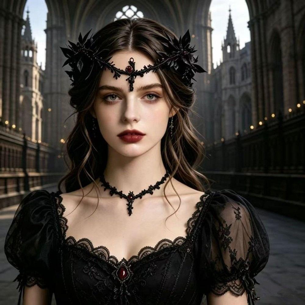 Vintage Style Floral Wreath Headband Artificial Floral Fairy Headpiece Elf Tiara Crown Halloween