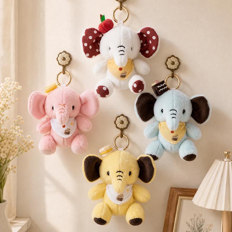 Adorable Jointed Elephant Plush Keychain Charm for Kids
