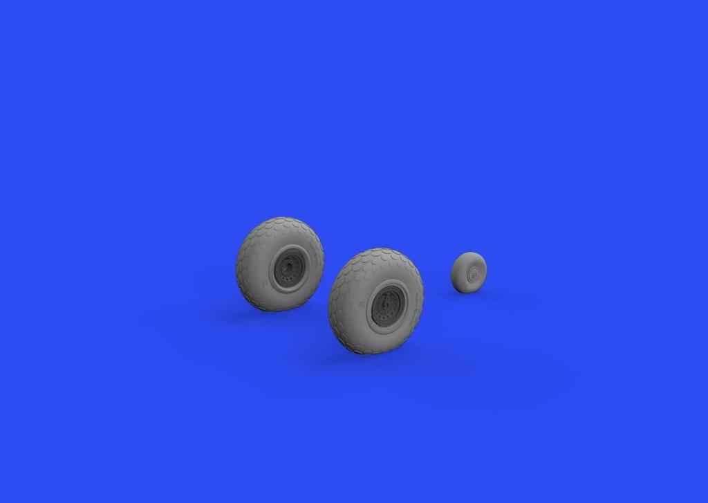 Eduard 1/48 Brassin Boeing B-17 Flying Fortress Wheels with Oval Treads (for HK Models) Plastic Model Parts EDU648644